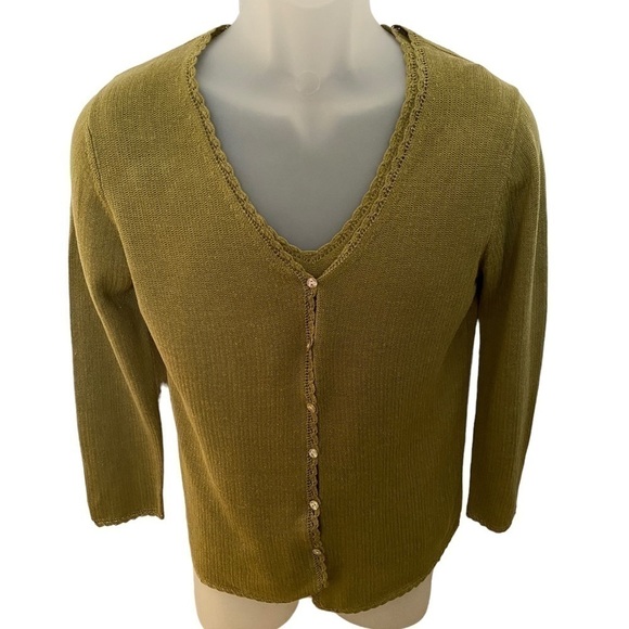 Tommy Bahama Sweaters - Tommy BAHAMA Cardigan w/ Tank Top Olive Green Women S Small